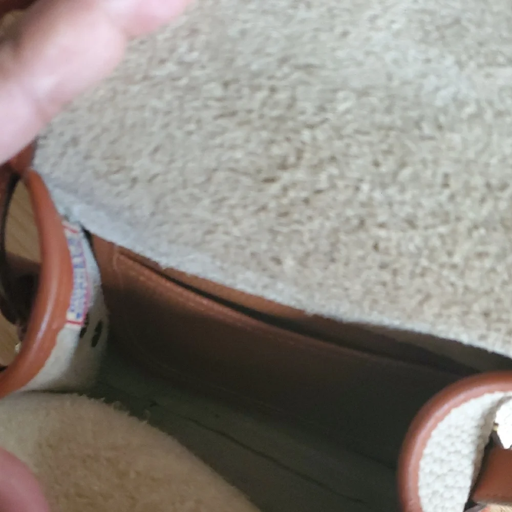 Dooney & Bourke Cream and Tan Leather Crossbody Mini Bag - Picture 7 of 13